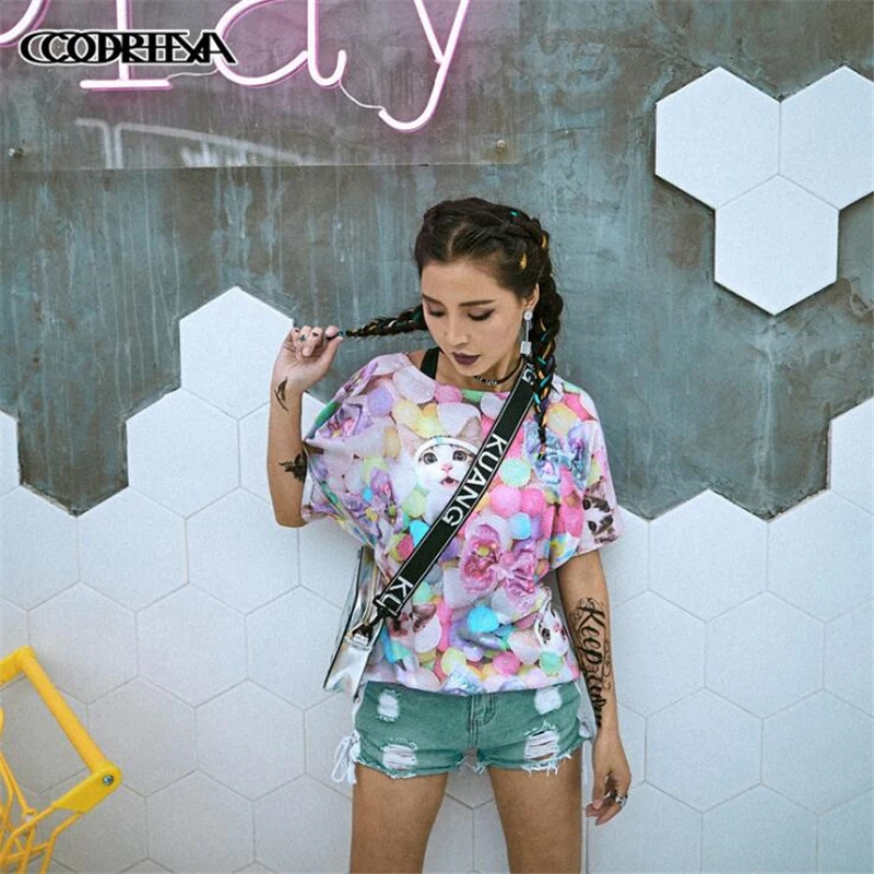 2018 Loose New Fashion Brand t shirt women Cartoon cute cat print T-shirt Women Leisure Top Tee Shirt Femme Woman Free Shipping
2018 Loose New Fashion Brand t shirt women Cartoon cute cat print T-shirt Women Leisure Top Tee Shirt Femme Woman Free Shipping