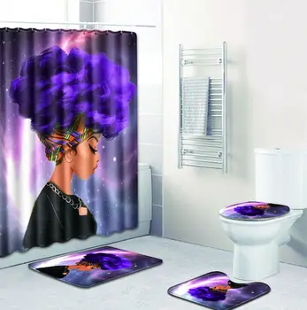 Drop Shipping African Woman Polyester Shower Curtain Set Non Slip Rugs Carpet for Bathroom Toilet Flannel Bath Mat Set
Drop Shipping African Woman Polyester Shower Curtain Set Non Slip Rugs Carpet for Bathroom Toilet Flannel Bath Mat Set