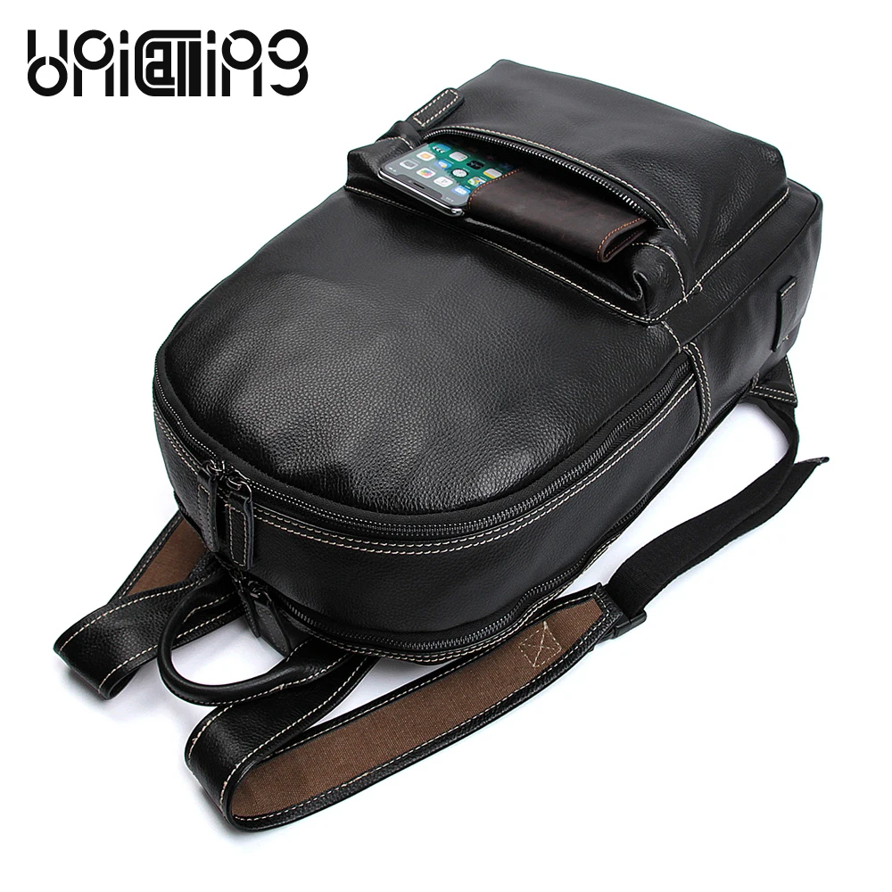 Фото Мужской кожаный рюкзак UNICALLING из 100% натуральной кожи стильный качественный для