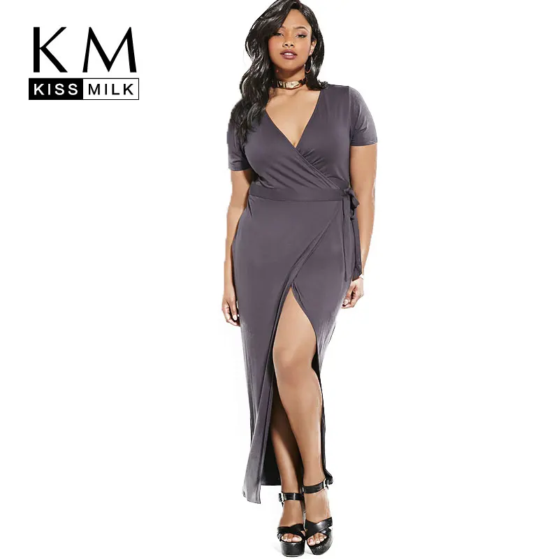 kissmilk 2018 Women's Deep V Neck Front Split Maxi Wrap Dress Plus Size Bodycon Belted Wrap Long Dress
kissmilk 2018 Women's Deep V Neck Front Split Maxi Wrap Dress Plus Size Bodycon Belted Wrap Long Dress