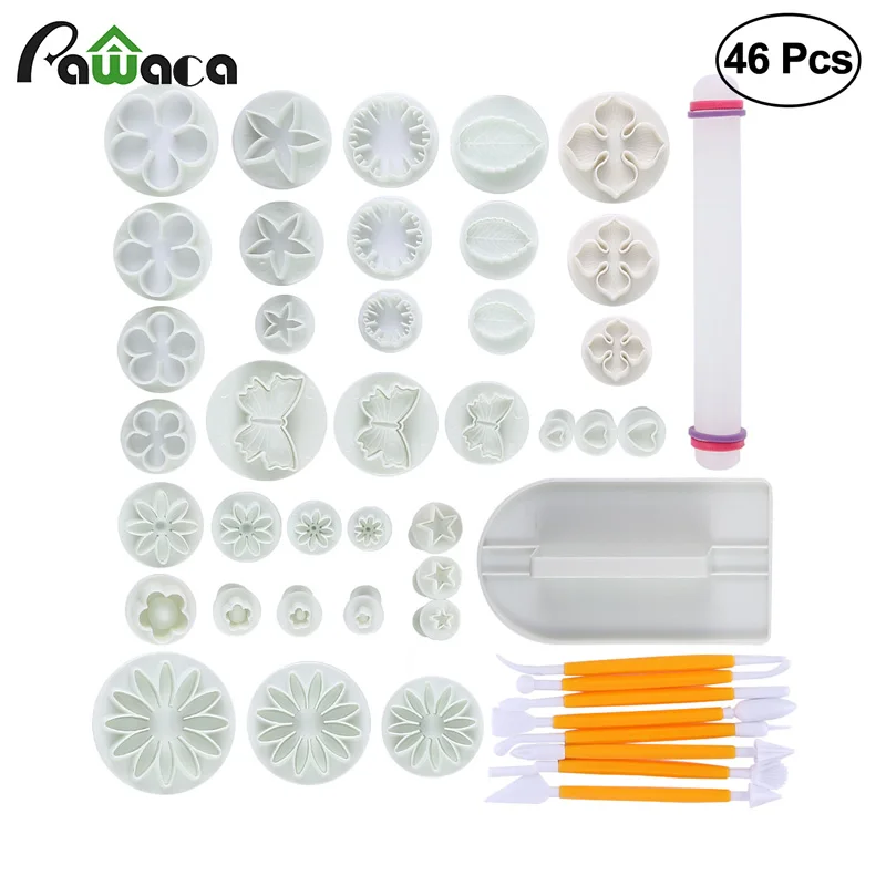 46pcs/Set Fondant Cake Decorating Tools Kit Fondant Mold Assorted Modeling Tool Plunger Cutters for Fondant Gum Paste Sugarcraft
46pcs/Set Fondant Cake Decorating Tools Kit Fondant Mold Assorted Modeling Tool Plunger Cutters for Fondant Gum Paste Sugarcraft