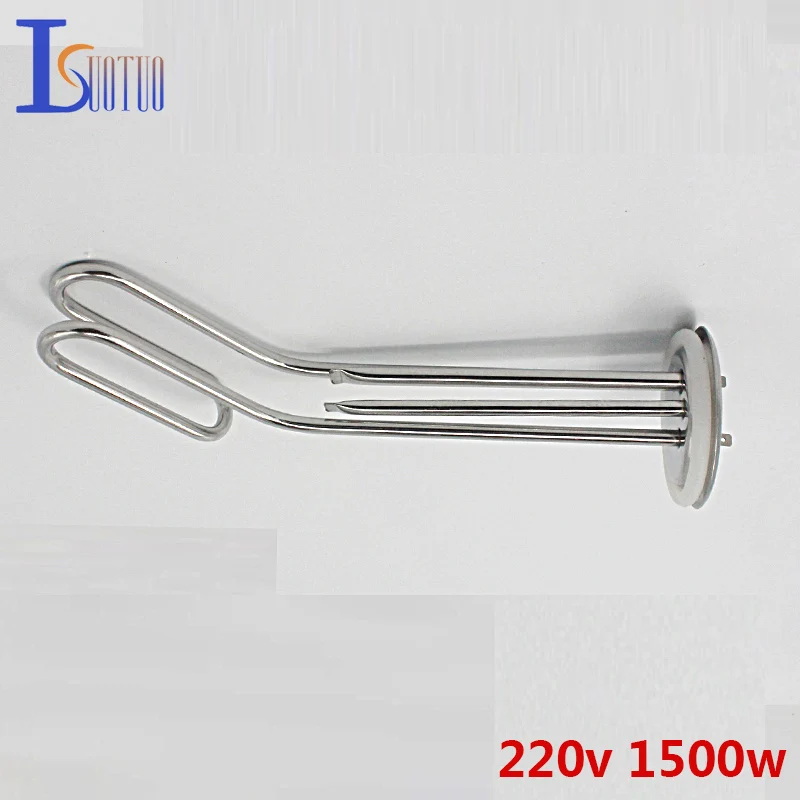 Image 220v 1500w electric heating tube with temperature control hole heating element boiler stainless steel