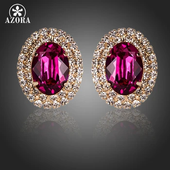 AZORA Fashion Charming Rose Red Cubic Zircon Diamante Oval Stud Earrings TE0105
AZORA Fashion Charming Rose Red Cubic Zircon Diamante Oval Stud Earrings TE0105
