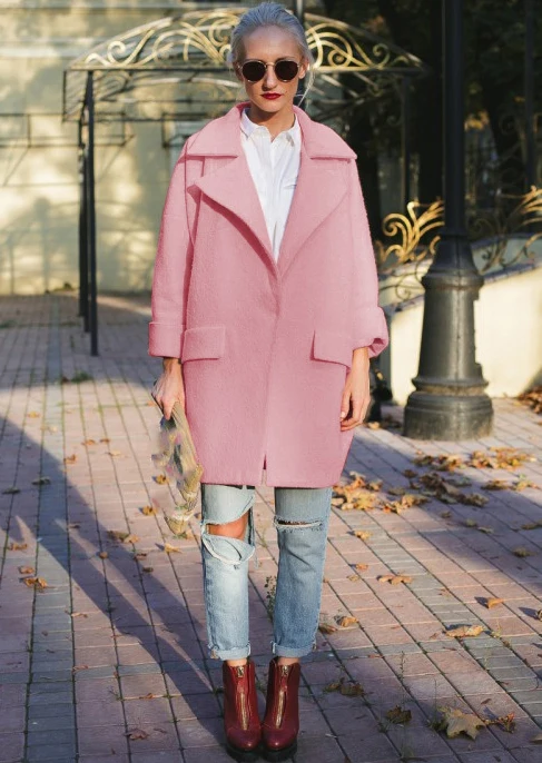 UK New Casual 2018 Spring Winter Woolen Pink coat Women Single button Simple Jacket Overcoat casaco feminino Female Cloth
UK New Casual 2018 Spring Winter Woolen Pink coat Women Single button Simple Jacket Overcoat casaco feminino Female Cloth
