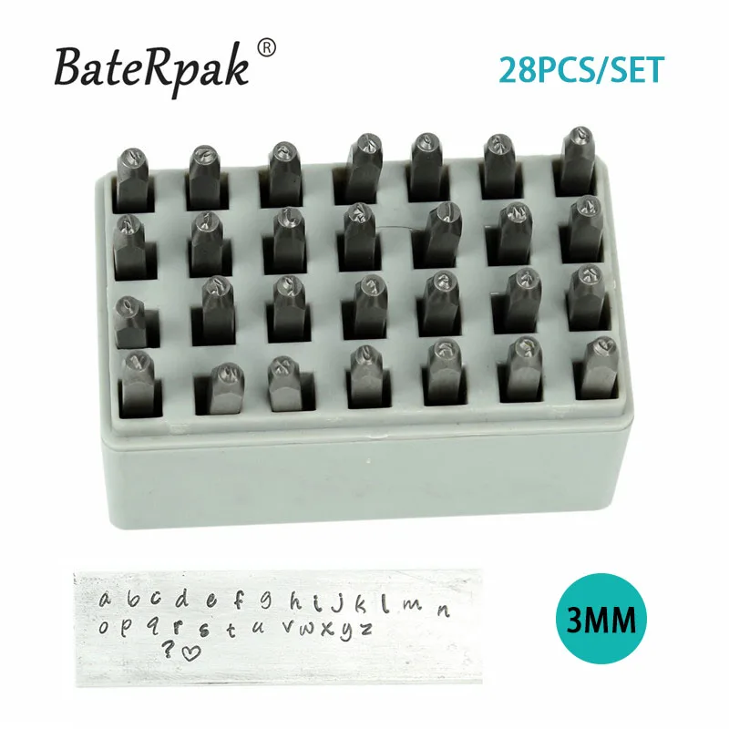 3mm steel punch stamp letters Kit,27pcs/box+free 1pcs,BateRpak Handwritten script lowercase Letter Metal Stamp Set,
3mm steel punch stamp letters Kit,27pcs/box+free 1pcs,BateRpak Handwritten script lowercase Letter Metal Stamp Set,