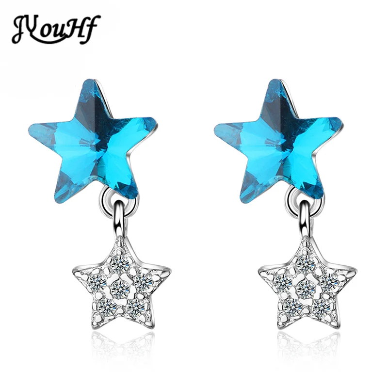 JYouHF Trendy 925 Sterling Silver Blue Crystal Star Earrings for Women AAA Zirconia Star Earring Female Silver Party Jewelry
JYouHF Trendy 925 Sterling Silver Blue Crystal Star Earrings for Women AAA Zirconia Star Earring Female Silver Party Jewelry