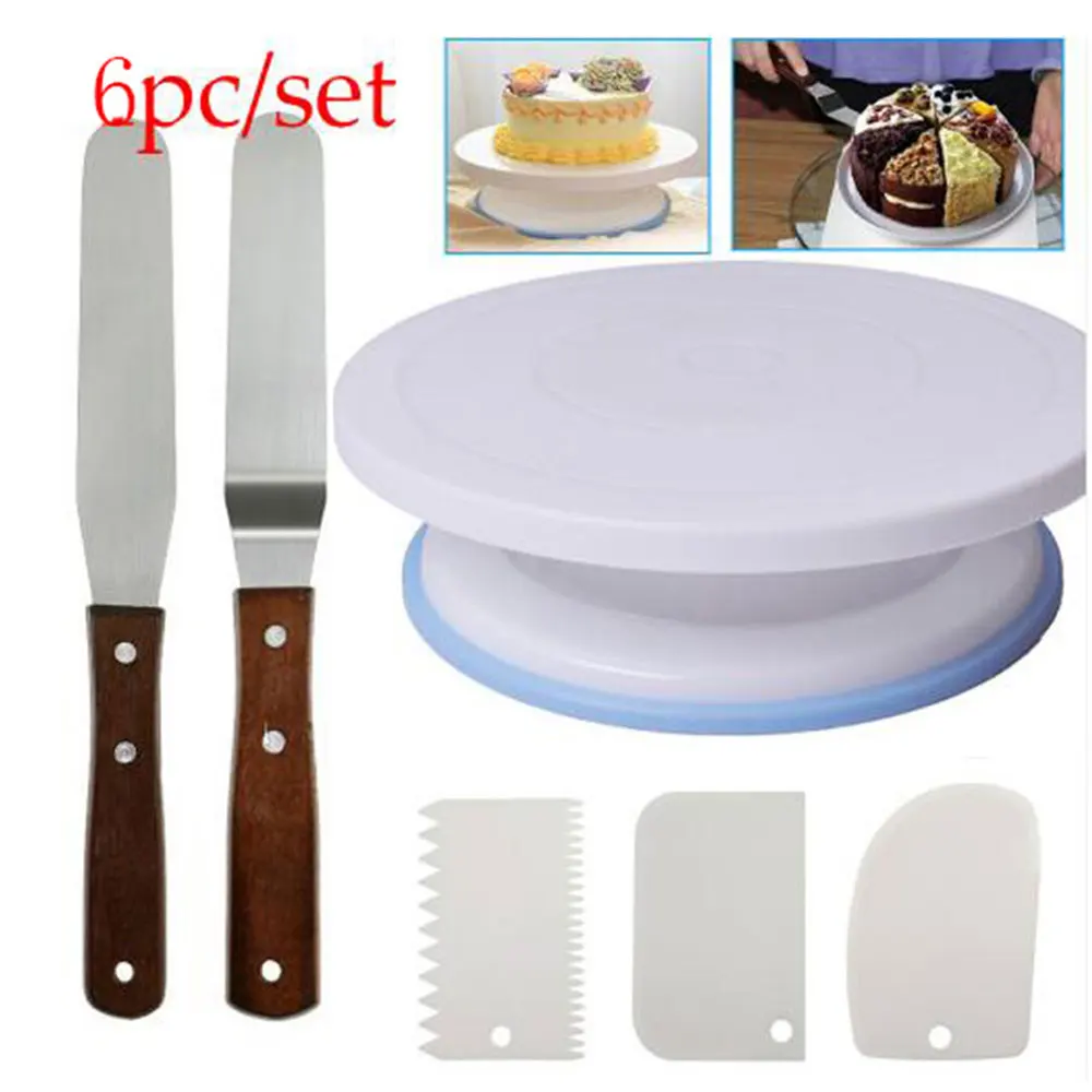 6PCs/Set Plastic Cake Turntable Rotating Cake 10 Inch Plastic Dough Knife Decorating Cream Cakes Stand Cake Rotary Table
6PCs/Set Plastic Cake Turntable Rotating Cake 10 Inch Plastic Dough Knife Decorating Cream Cakes Stand Cake Rotary Table