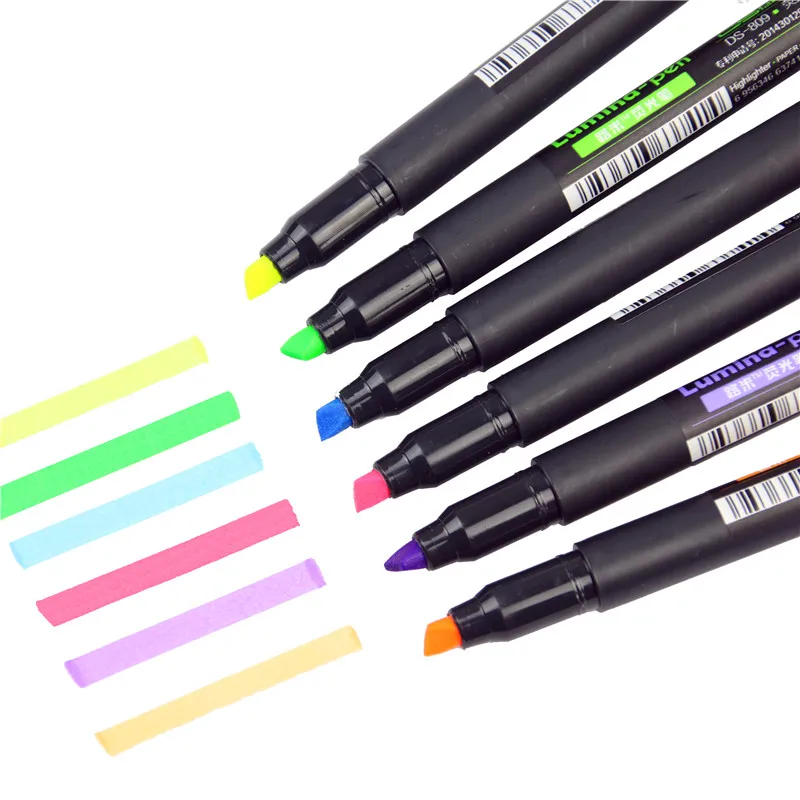 6 Pcs/lot Lumina Color Highlighter Pen Scrawl Drawing Pen DIY Marker Pen Stationery School Supplies Papelaria
6 Pcs/lot Lumina Color Highlighter Pen Scrawl Drawing Pen DIY Marker Pen Stationery School Supplies Papelaria