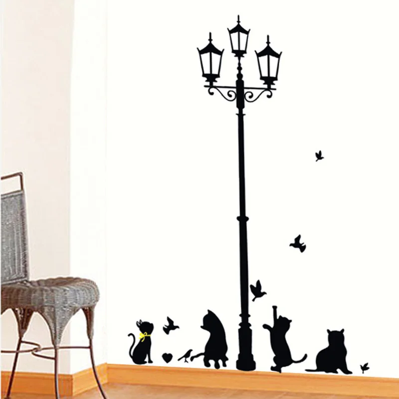 Cartoon DIY Ancient Lamp Four cats and Birds Wall Sticker Wall Mural Home Decor Room for Kids room Decals Wallpaper stickers
Cartoon DIY Ancient Lamp Four cats and Birds Wall Sticker Wall Mural Home Decor Room for Kids room Decals Wallpaper stickers