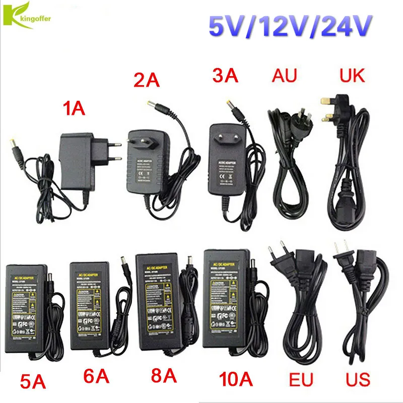 5V 12V 24V Power Supply 1A/2A/3A/5A/6A/8A/10A Power Adapter Driver Transformer converter With EU/US/UK/AU Plug For Led Strip
5V 12V 24V Power Supply 1A/2A/3A/5A/6A/8A/10A Power Adapter Driver Transformer converter With EU/US/UK/AU Plug For Led Strip