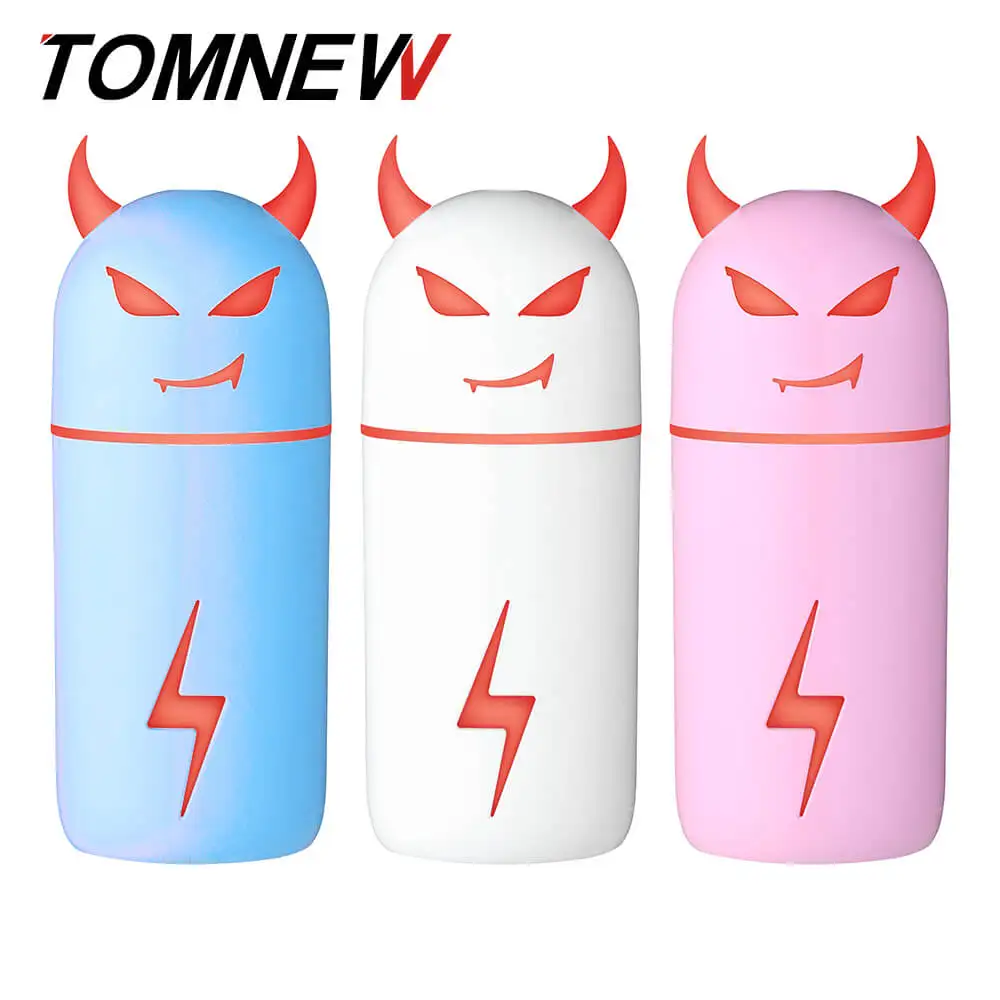 

TOMNEW USB Mini Cool Mist Humidifiers 190ML Portable Ultrasonic Strong Fog Air Freshener Cleaner with LED Light for Home or Car