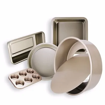 Nonstick Bakeware Set 5-Pieces Carbon Steel Metal Including Springform Pan Muffin Pans Square Baking Pan Pizza Tray Loaf Pan 
Nonstick Bakeware Set 5-Pieces Carbon Steel Metal Including Springform Pan Muffin Pans Square Baking Pan Pizza Tray Loaf Pan