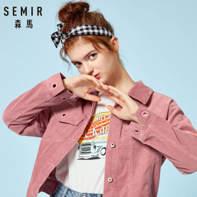 SEMIR Women 100% Cotton Short Corduroy Jacket with Chest Pocket Short Jacket with Collar Front Button Closure in Retro Style
SEMIR Women 100% Cotton Short Corduroy Jacket with Chest Pocket Short Jacket with Collar Front Button Closure in Retro Style