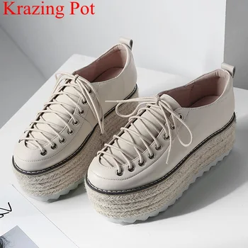 2020 Superstar cow leather high heels straw lace up increased women pumps elegant sweet platform thick bottom casual shoes L05
2020 Superstar cow leather high heels straw lace up increased women pumps elegant sweet platform thick bottom casual shoes L05