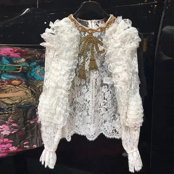 HIGH STREET New Fashion 2020 Stylish Blouse Tops Women's Long Sleeve Beaded Bow Ruffle Lace Blouse Shirt
HIGH STREET New Fashion 2020 Stylish Blouse Tops Women's Long Sleeve Beaded Bow Ruffle Lace Blouse Shirt