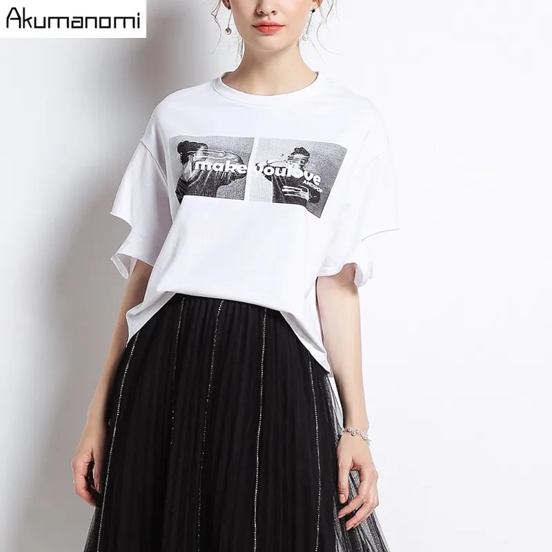 Summer Cotton T-shirt Women Clothing White O-neck Hollow Out Short Sleeve Girl Portrait Print Women Tops Plus Size 5XL 4XL-M
Summer Cotton T-shirt Women Clothing White O-neck Hollow Out Short Sleeve Girl Portrait Print Women Tops Plus Size 5XL 4XL-M