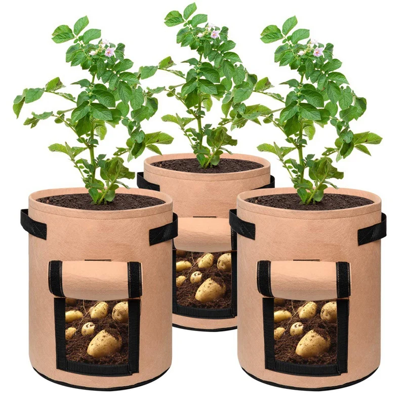 ABLA Potato Grow Bags 7 Gallon Garden Planting Bag Aeration Fabric Pot With Handles For Planter 3 Pack
ABLA Potato Grow Bags 7 Gallon Garden Planting Bag Aeration Fabric Pot With Handles For Planter 3 Pack
