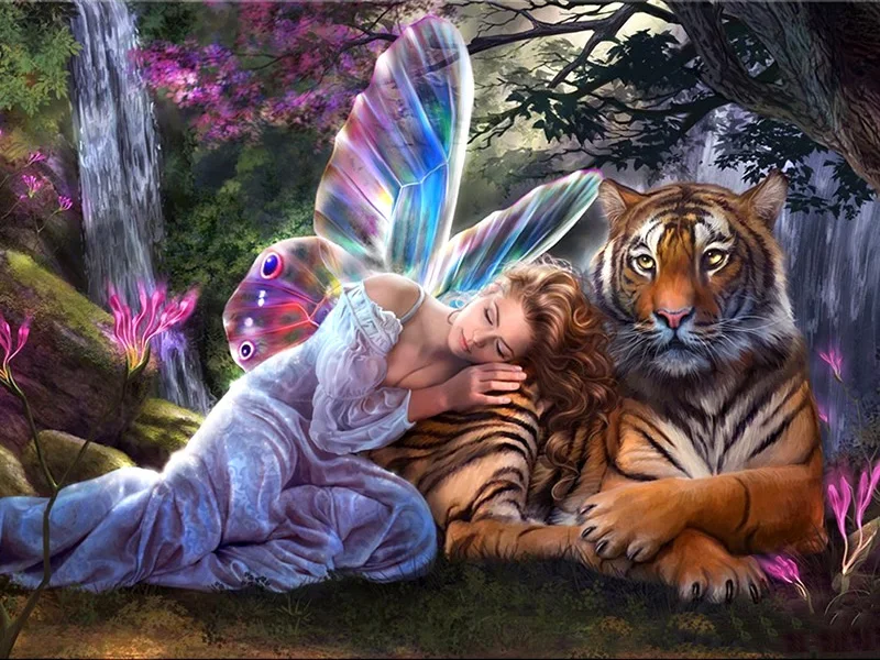 100% Full Round 5D Diy Daimond Painting Cross-stitch "Angel Girl&Tiger" 3D Diamond Painting Rhinestones Paintings Embroidery
100% Full Round 5D Diy Daimond Painting Cross-stitch "Angel Girl&Tiger" 3D Diamond Painting Rhinestones Paintings Embroidery