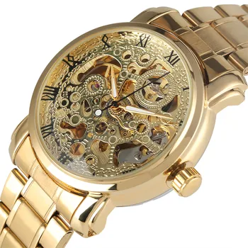 WINNER Watch Men Gold Transparent Skeleton Mechanical Men's Watches Steel Bangle Roman Numerals Display Business Wristwatch Male
WINNER Watch Men Gold Transparent Skeleton Mechanical Men's Watches Steel Bangle Roman Numerals Display Business Wristwatch Male