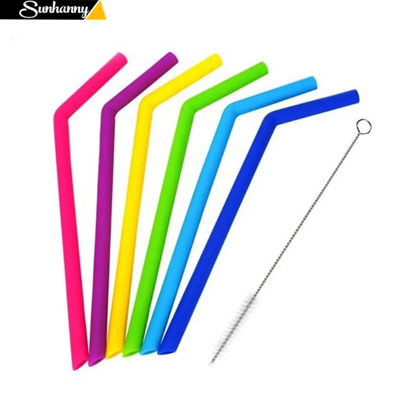 Sunhanny Reusable 6pcs Silicone Straws with Cleaning Brush Coffee Stirring Tumbler Long Smoothie Straws Drinkware
Sunhanny Reusable 6pcs Silicone Straws with Cleaning Brush Coffee Stirring Tumbler Long Smoothie Straws Drinkware
