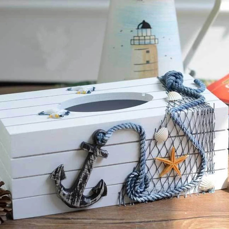 Saim Mediterranean Style Tissue Box Holder Case Ocean Series Wooden Tissue Box Cover Napkin Paper Storage Box Home Crafts A-273
Saim Mediterranean Style Tissue Box Holder Case Ocean Series Wooden Tissue Box Cover Napkin Paper Storage Box Home Crafts A-273