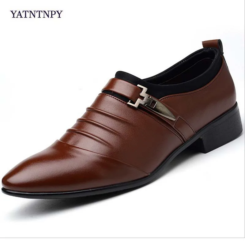 YATNTNPY Big size New brand PU Leather Shoes Men Pointed Toe Oxfords Fashion Man Dress shoes Black Business wedding shoes
YATNTNPY Big size New brand PU Leather Shoes Men Pointed Toe Oxfords Fashion Man Dress shoes Black Business wedding shoes