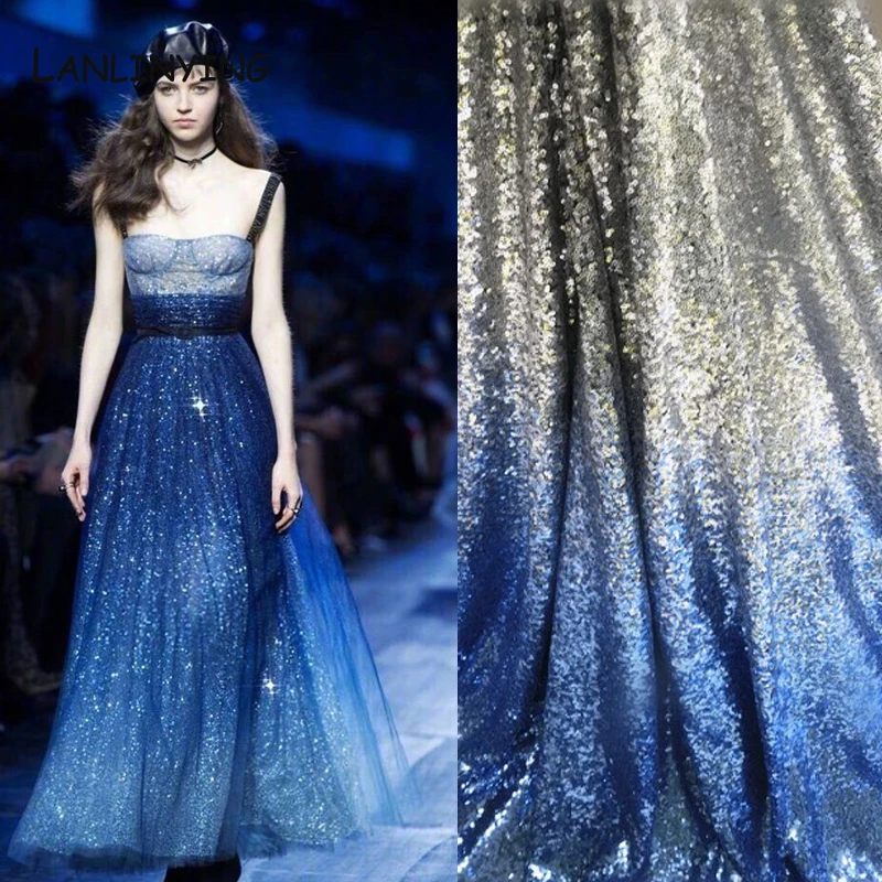 NEW Style Sparkly Embroidery Mesh Lace Gradient Color Sequined Fabric For Clothes Evening Dress Party Christmas Decoration D639
NEW Style Sparkly Embroidery Mesh Lace Gradient Color Sequined Fabric For Clothes Evening Dress Party Christmas Decoration D639
