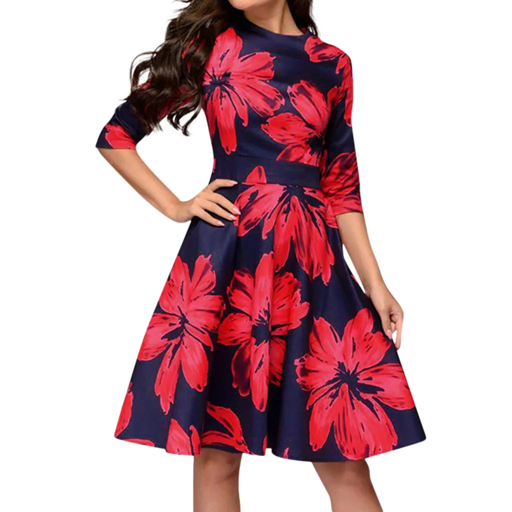 Summer Party Dress Women Vintage Floral Print Elegant Dresses Woman Half Sleeve Luxury Dress Women Clothes 2019 Vestidos
Summer Party Dress Women Vintage Floral Print Elegant Dresses Woman Half Sleeve Luxury Dress Women Clothes 2019 Vestidos