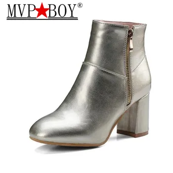 MVP BOY 2018 Winter Warm Sexy Ankle Boots Women Square Toe Shoes zip on Solid PU Silver Gold Ankle Boots Shoes Size 42
MVP BOY 2018 Winter Warm Sexy Ankle Boots Women Square Toe Shoes zip on Solid PU Silver Gold Ankle Boots Shoes Size 42