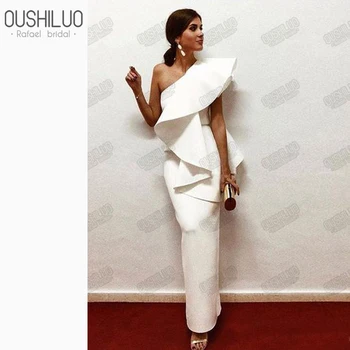 Elegant White Straight Evening Dress 2019 Arabic One Shoulder Ruffle Satin Sheath Party Prom Dresses Gown Celebrity Customized
Elegant White Straight Evening Dress 2019 Arabic One Shoulder Ruffle Satin Sheath Party Prom Dresses Gown Celebrity Customized