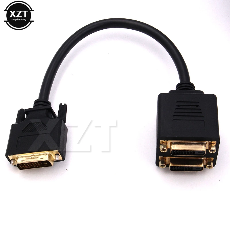 1pcs newest DVI-D Male to Dual 2 DVI-I Female Adaptor Video Y Splitter Cable For 1080P HDTV Projector Multimedia Adapter hot
1pcs newest DVI-D Male to Dual 2 DVI-I Female Adaptor Video Y Splitter Cable For 1080P HDTV Projector Multimedia Adapter hot