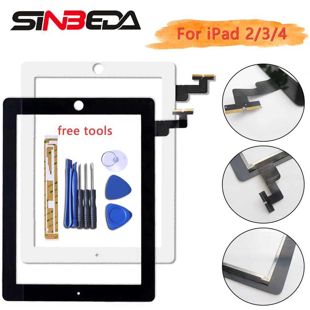 Sibeda Touch Screen Digitizer for iPad 2 A1395 A1416 A1458 Front Touch Glass with Adhesive Tape for iPad 3 4 Touch Screen
Sibeda Touch Screen Digitizer for iPad 2 A1395 A1416 A1458 Front Touch Glass with Adhesive Tape for iPad 3 4 Touch Screen