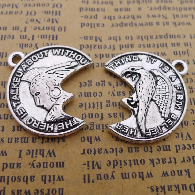 

60PCS Hand Stamped Alloy Spartan Warrior DIY Charms Dangle For DIY Jewelry Gifts 25*25mm