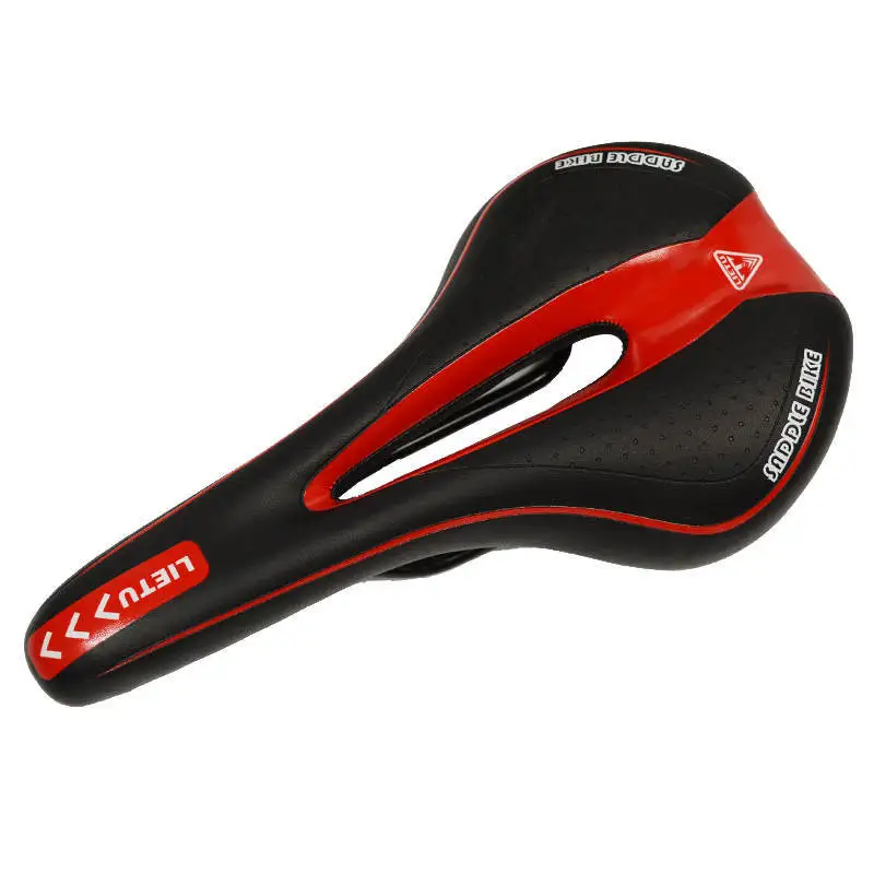 1xNew 2017 MTB Mountain Bike Bicycle Cycling PV Leather Skidproof Saddle Seat Cushion Cool Hollow Racing Saddle Free Shipping (5)