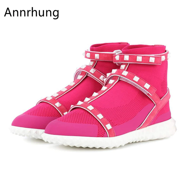 Classic Rivet Decor Sock Ankle Booties Women Flat Platform Wedges Round Toe Knitted Air Mesh Short Boots For Women
Classic Rivet Decor Sock Ankle Booties Women Flat Platform Wedges Round Toe Knitted Air Mesh Short Boots For Women