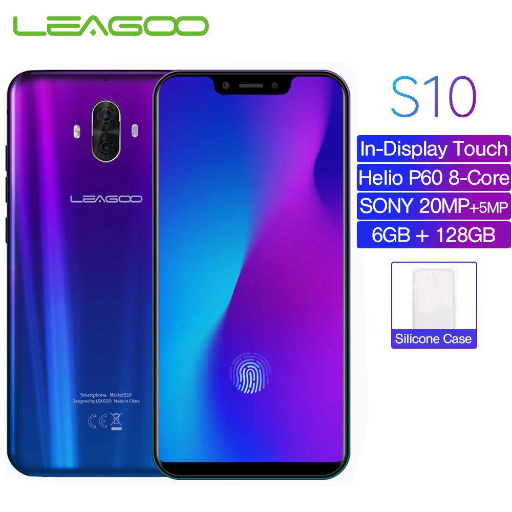 LEAGOO S10 6GB 128GB 6.21" U-Notch helio P60 Octa Core Mobile Phone Android 8.1 touch ID 20MP AI Camera 4050mAh 4G smartphone
LEAGOO S10 6GB 128GB 6.21" U-Notch helio P60 Octa Core Mobile Phone Android 8.1 touch ID 20MP AI Camera 4050mAh 4G smartphone