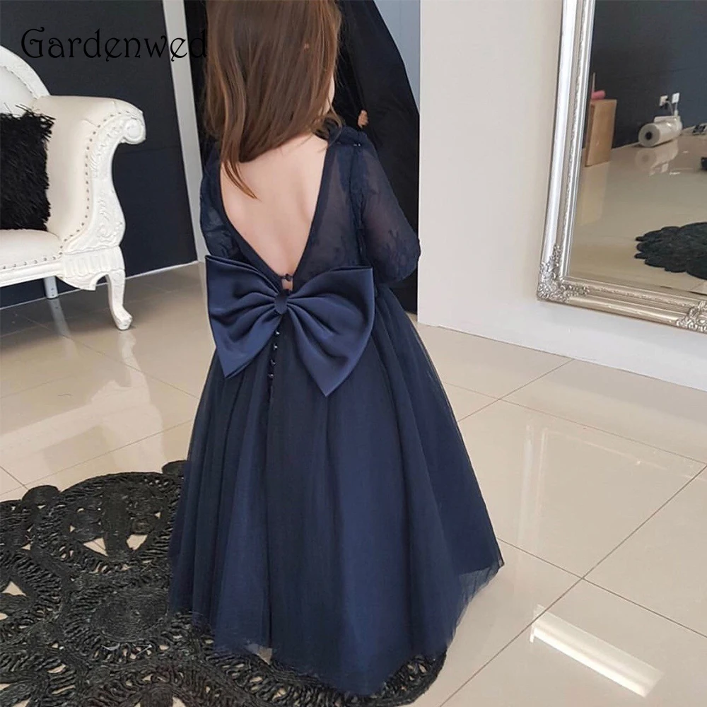 Gardenwed Navy Blue Flower Girl Dresses 2019 Long Sleeves Ball Gown Tulle Kids Size 14 Back Bow Knot Puffy Dresses for Kids
Gardenwed Navy Blue Flower Girl Dresses 2019 Long Sleeves Ball Gown Tulle Kids Size 14 Back Bow Knot Puffy Dresses for Kids