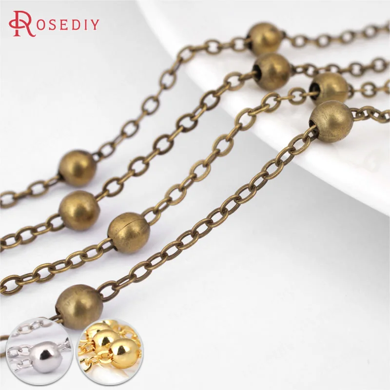 (21064)5 meters width 2MM with 4MM Bead Copper Flat Oval Link Necklace Chains Station Ball Chains Accessories
(21064)5 meters width 2MM with 4MM Bead Copper Flat Oval Link Necklace Chains Station Ball Chains Accessories