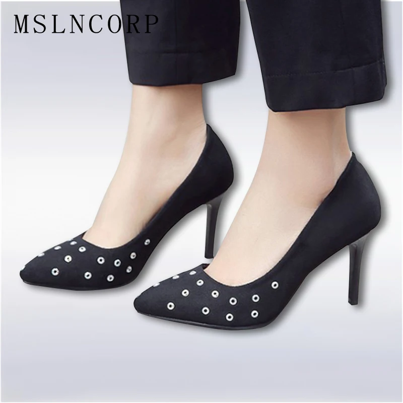 Plus Size 34-42 Women Pumps Sexy Slip on Suede Rivet Shoes Rome Ladies High Heels Fashion Party Pointed Toe Thin Heels Stiletto
Plus Size 34-42 Women Pumps Sexy Slip on Suede Rivet Shoes Rome Ladies High Heels Fashion Party Pointed Toe Thin Heels Stiletto