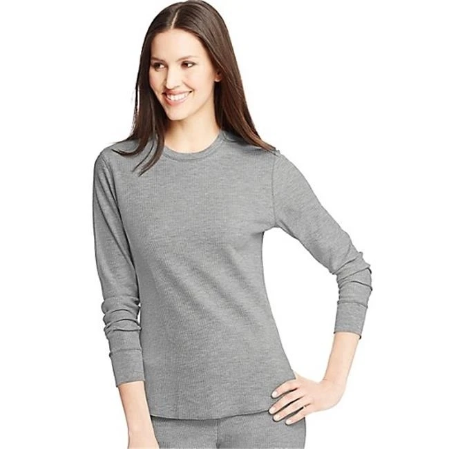 Hanes 721357299441 Womens X-Temp Thermal Crew Shirt Grey Heather - 3XL