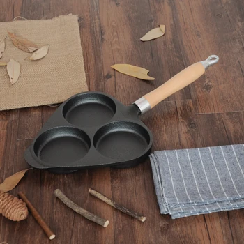 High quality 3 grid Iron cast cake pan flat pan hamburger pan egg pan 9.5cm with handle
High quality 3 grid Iron cast cake pan flat pan hamburger pan egg pan 9.5cm with handle