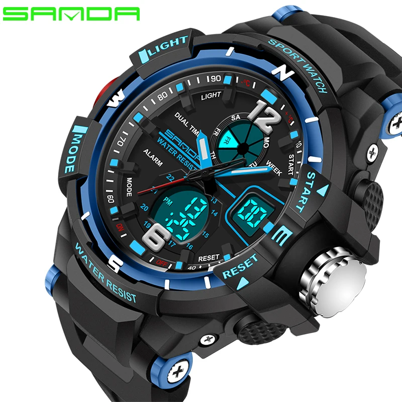 Sanda mens digital watches kids students Sport Watch for Men Diving Waterproof black wrist watch chronograph stop quartz watch
Sanda mens digital watches kids students Sport Watch for Men Diving Waterproof black wrist watch chronograph stop quartz watch