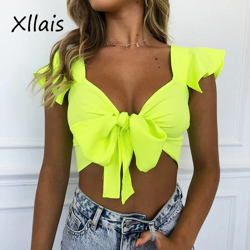 XLLAIS Neon Yellow Fashon Cool Street Clothes Women Bow Skinny Sleeveless Sexy Tops Womens Clothing Rueched Sleeveless T-Shirts
XLLAIS Neon Yellow Fashon Cool Street Clothes Women Bow Skinny Sleeveless Sexy Tops Womens Clothing Rueched Sleeveless T-Shirts