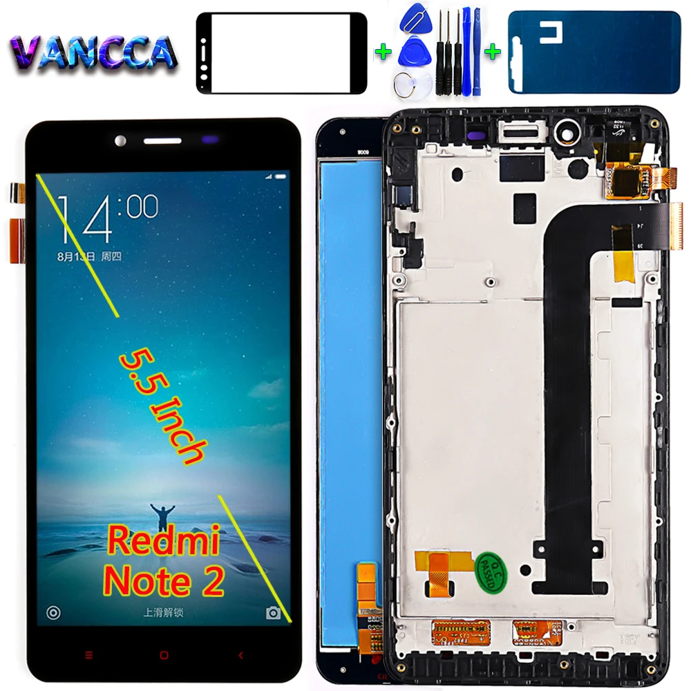 Vancca 5.5 inch Lcd Display For Xiaomi Redmi Note 2 digitizer Assembly touch screen 1920*1080 Frame with Free Glass film Tools
Vancca 5.5 inch Lcd Display For Xiaomi Redmi Note 2 digitizer Assembly touch screen 1920*1080 Frame with Free Glass film Tools