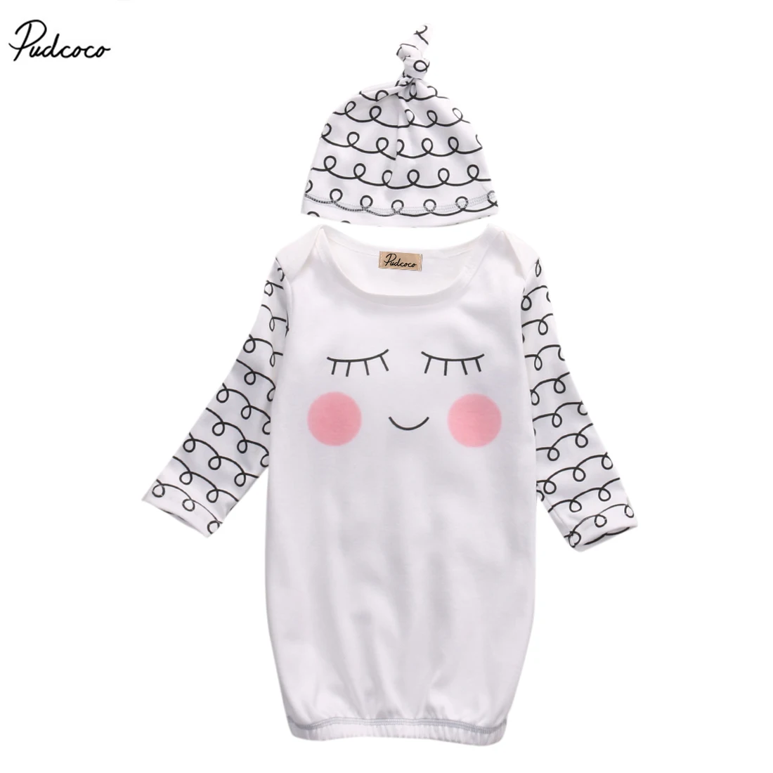 Pudcoco 2pcs Cute Face Print Sleepwear Newborn Infant Sleepy Eyes Rosy Cheeks Outfit Baby Gown Hat Clothing
Pudcoco 2pcs Cute Face Print Sleepwear Newborn Infant Sleepy Eyes Rosy Cheeks Outfit Baby Gown Hat Clothing
