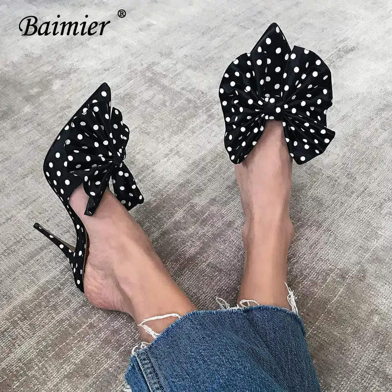 black bow mules