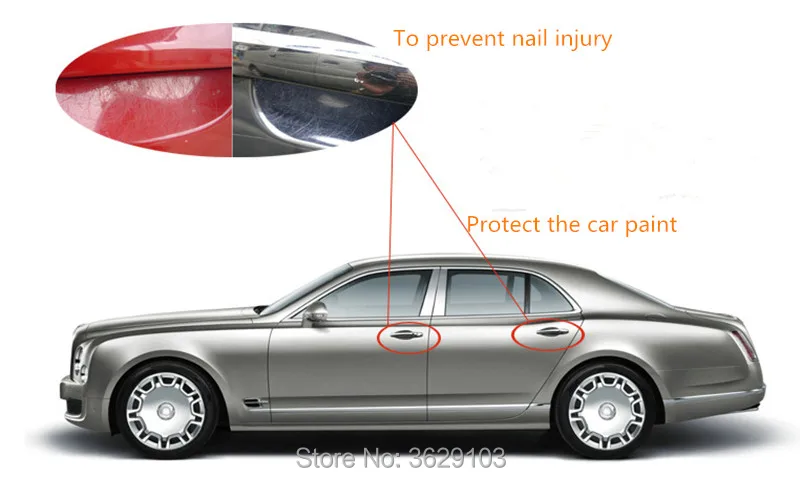4pcs car door handle sticker protective film accessories car-styling for Renault clio megane captur logan laguna fluence duster |