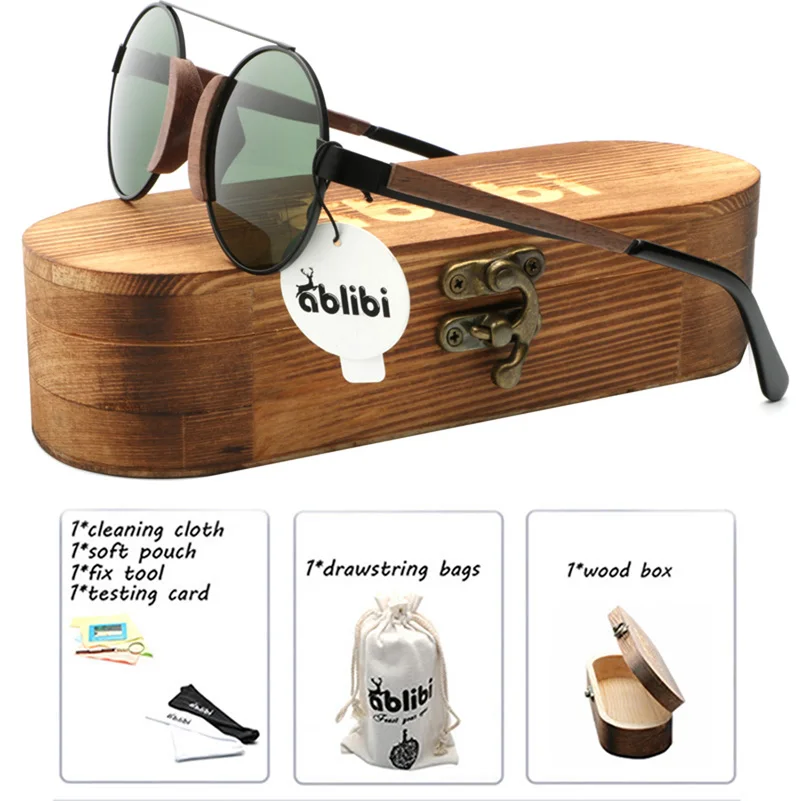 Ablibi Walnut Wooden Lennon Sunglasses Women Polarized Small Size Funny Unique Bamboo Wooden Shade for Women in Wood Box
Ablibi Walnut Wooden Lennon Sunglasses Women Polarized Small Size Funny Unique Bamboo Wooden Shade for Women in Wood Box