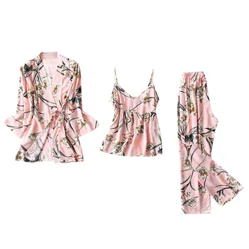 Women Print 1PC Sleepwear+1PC Pants+ 1PC Sleepgown Pajamas Sleepwear Long Trousers Nightwear 3PC Set 7.2A
Women Print 1PC Sleepwear+1PC Pants+ 1PC Sleepgown Pajamas Sleepwear Long Trousers Nightwear 3PC Set 7.2A