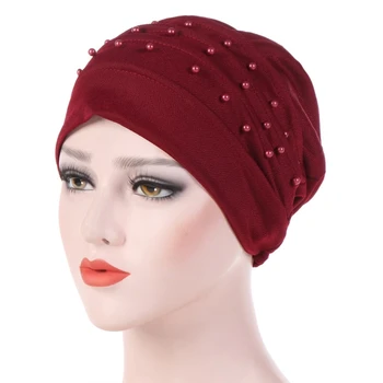 Womens Beaded Solid Color Headscarf Luxury beaded embellishment Turban Ruffle Muslim Chemo Cap
Womens Beaded Solid Color Headscarf Luxury beaded embellishment Turban Ruffle Muslim Chemo Cap